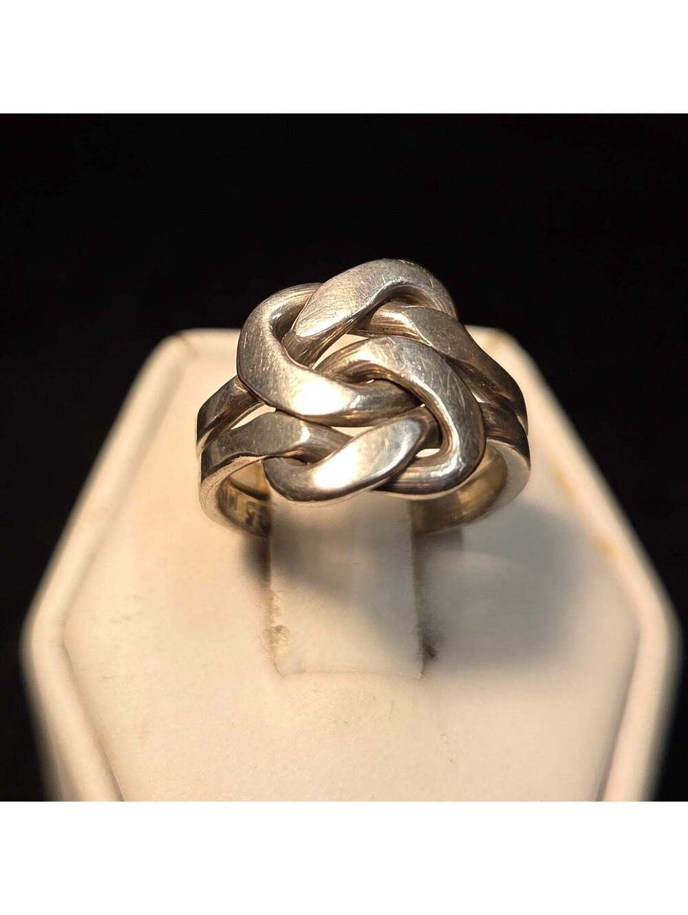 Interlocking Double Knot Design Sterling Silver Ring sz 5